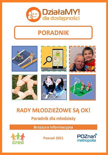 Obrazek przedstawia stronę tytułową poradnika dla młodzieży pt. RADY MŁODZIEŻOWE SĄ OK!