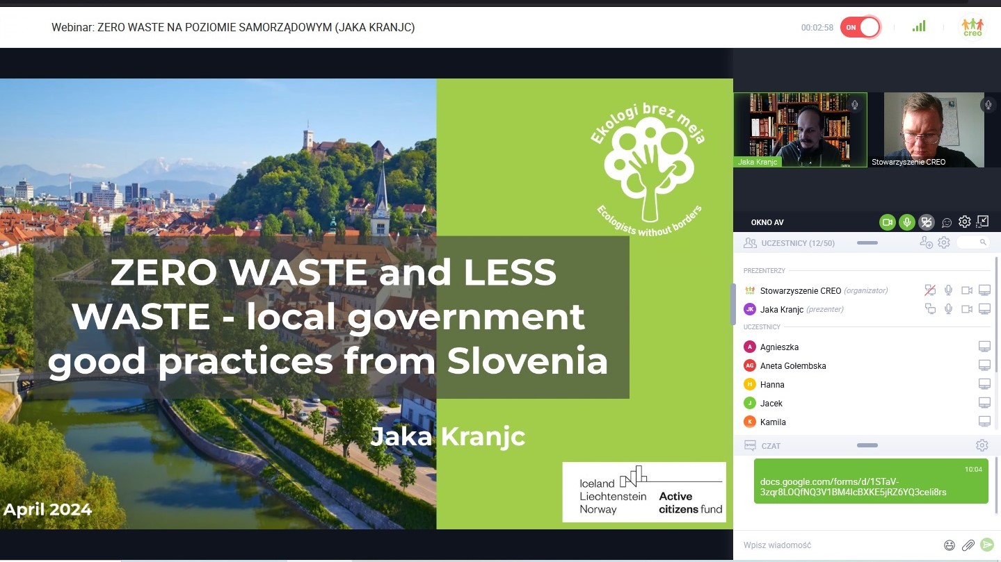 Nagranie webinarium w języku angielskim na temat ZERO WASTE
