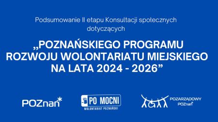 Raport z konsultacji społecznych dotyczących "Poznańskiego Programu Rozwoju Wolontariatu Miejskiego na lata 2024 - 2026"